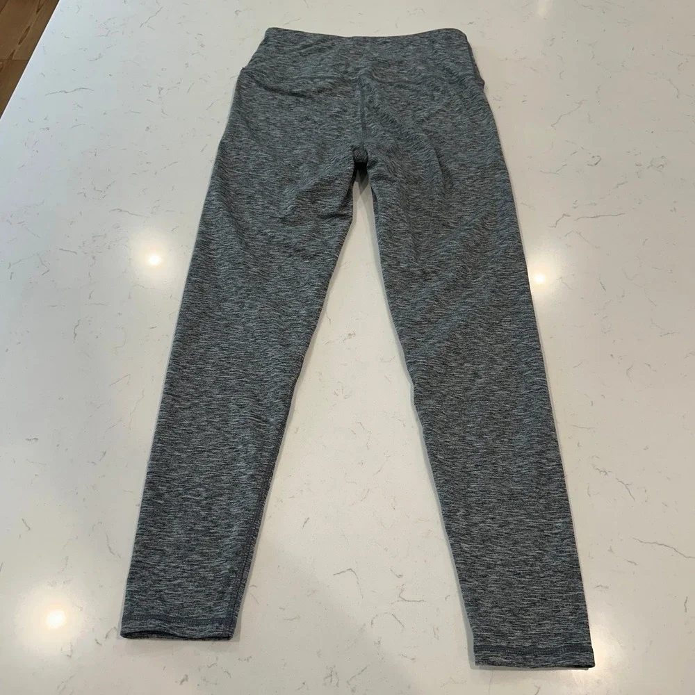 Koral Womens Grey Space Dye High Rise Athletic Leggings Small